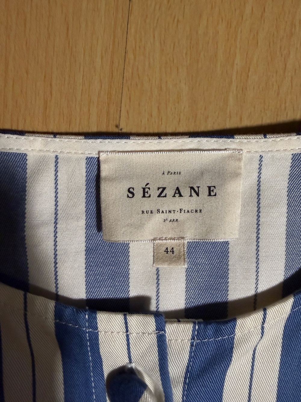 Sezane Celeste Shirt in Maggie Blue and White Striped Preppy Nautical XL - Picture 5 of 12